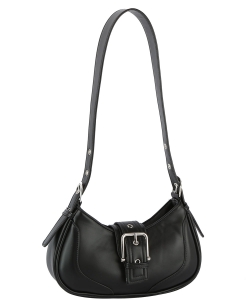 Fashion Buckle Hobo Shoulder Bag GL-0152-M BLACK